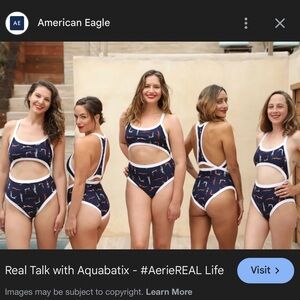 Aerie Navy and White One-Piece Swimsuit